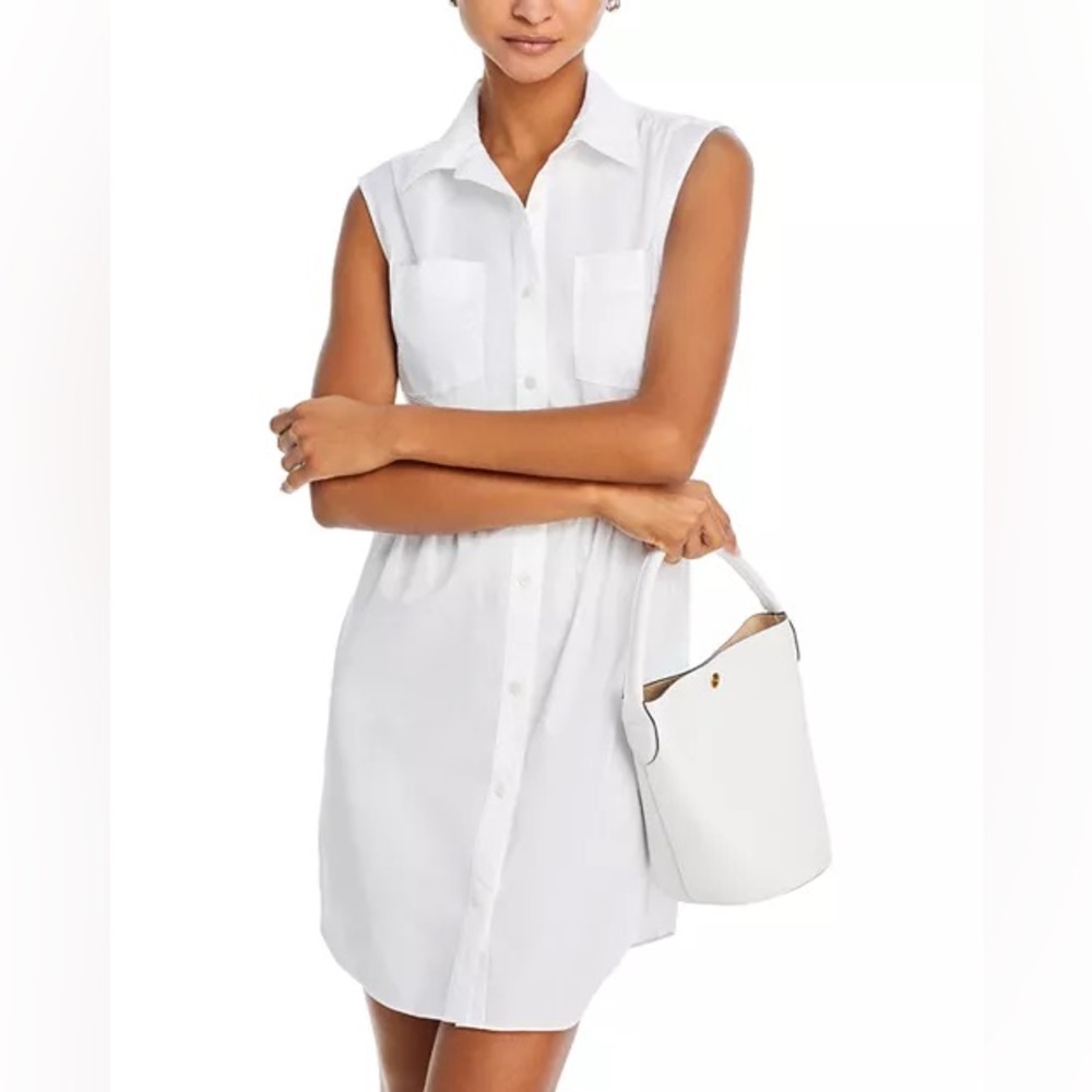 Derek Lam White Sleeveless Shirt Dress
